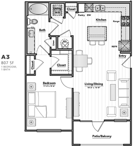 A3 - One Bedroom / One Bath